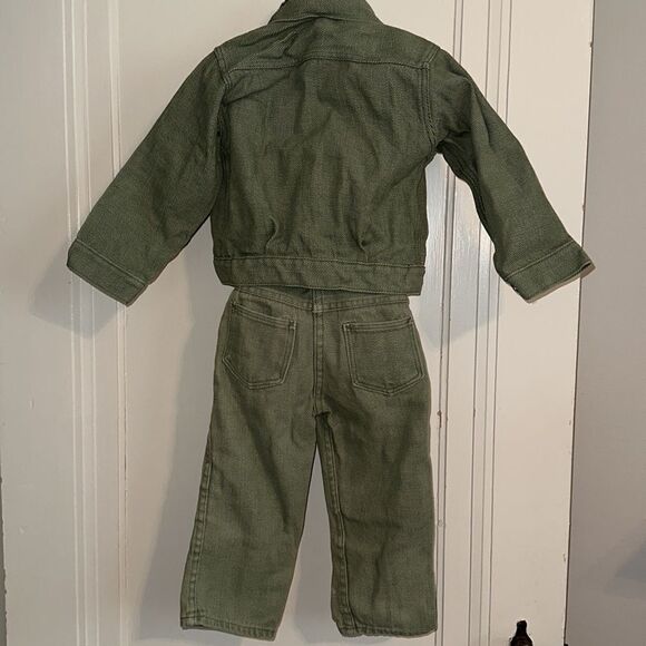 Vintage 70s Sears green denim jean jacket/pants & matching western shirt - Picture 6 of 14